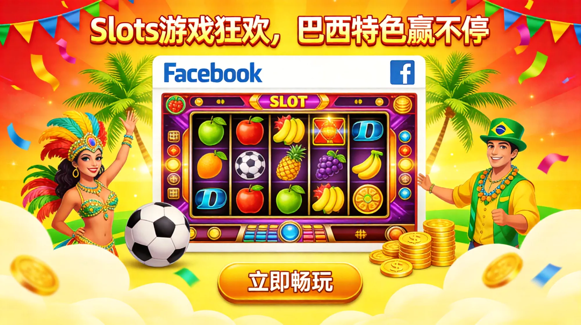 Facebook巴西Slots游戏广告代投：掘金拉美市场的高效推广方案-龙门出海