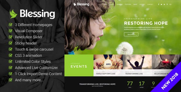 Blessing v1.7.11 教会网站的响应式 WordPress 主题下载-图仕出海