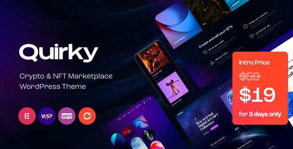 Quirky v1.23 NFT, 代币&区块链元宇宙市场WordPress主题下载-图仕出海