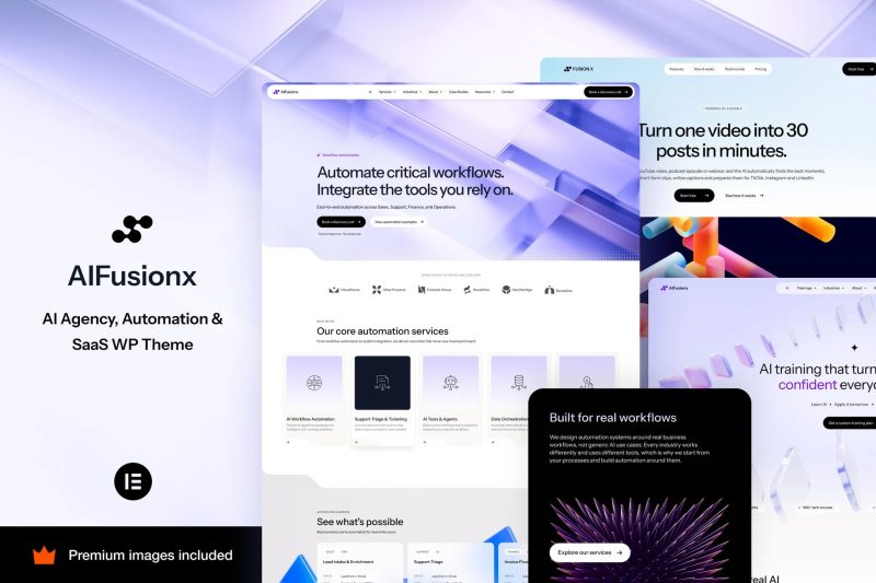 AI FusionX v1 科技与 SaaS 代理机构主题下载-图仕出海