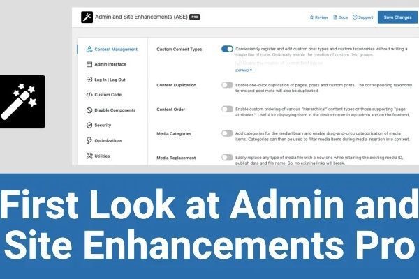 Admin and Site Enhancements (ASE) Pro v8.8.2 WordPress网站常用优化功能集合插件下载-图仕出海